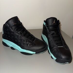 Retro 13 Jordans black and teal